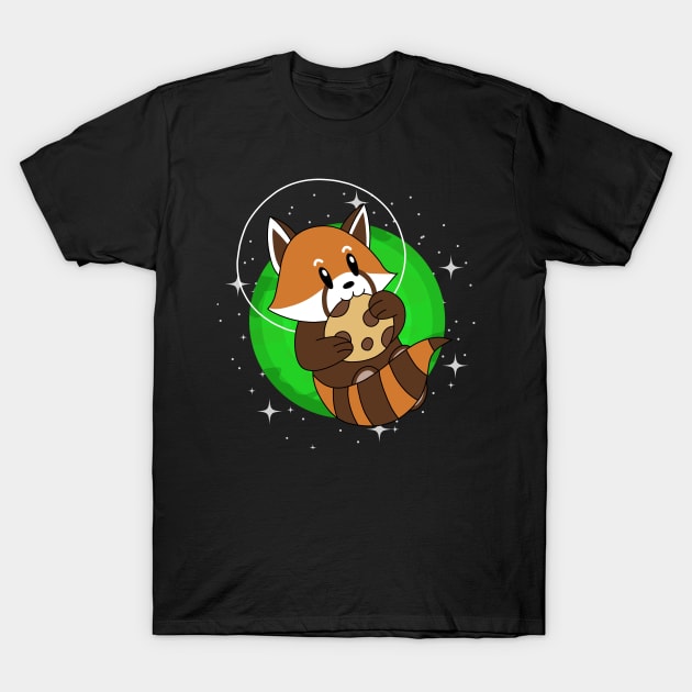 Red Panda in Space T-Shirt by pako-valor